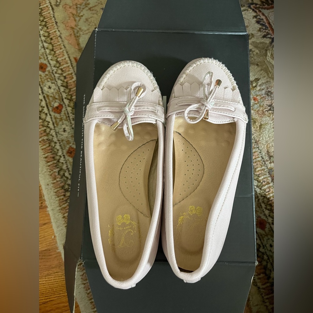 Light pink loafers
